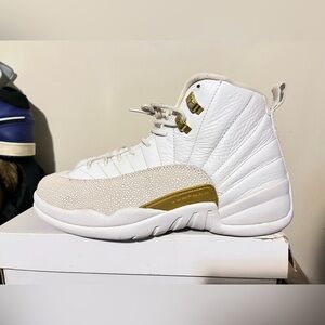 2016 Mens Nike Air Jordan XII 12 OVO Sample White Gold Size 9.5 Used Rare OG NDS